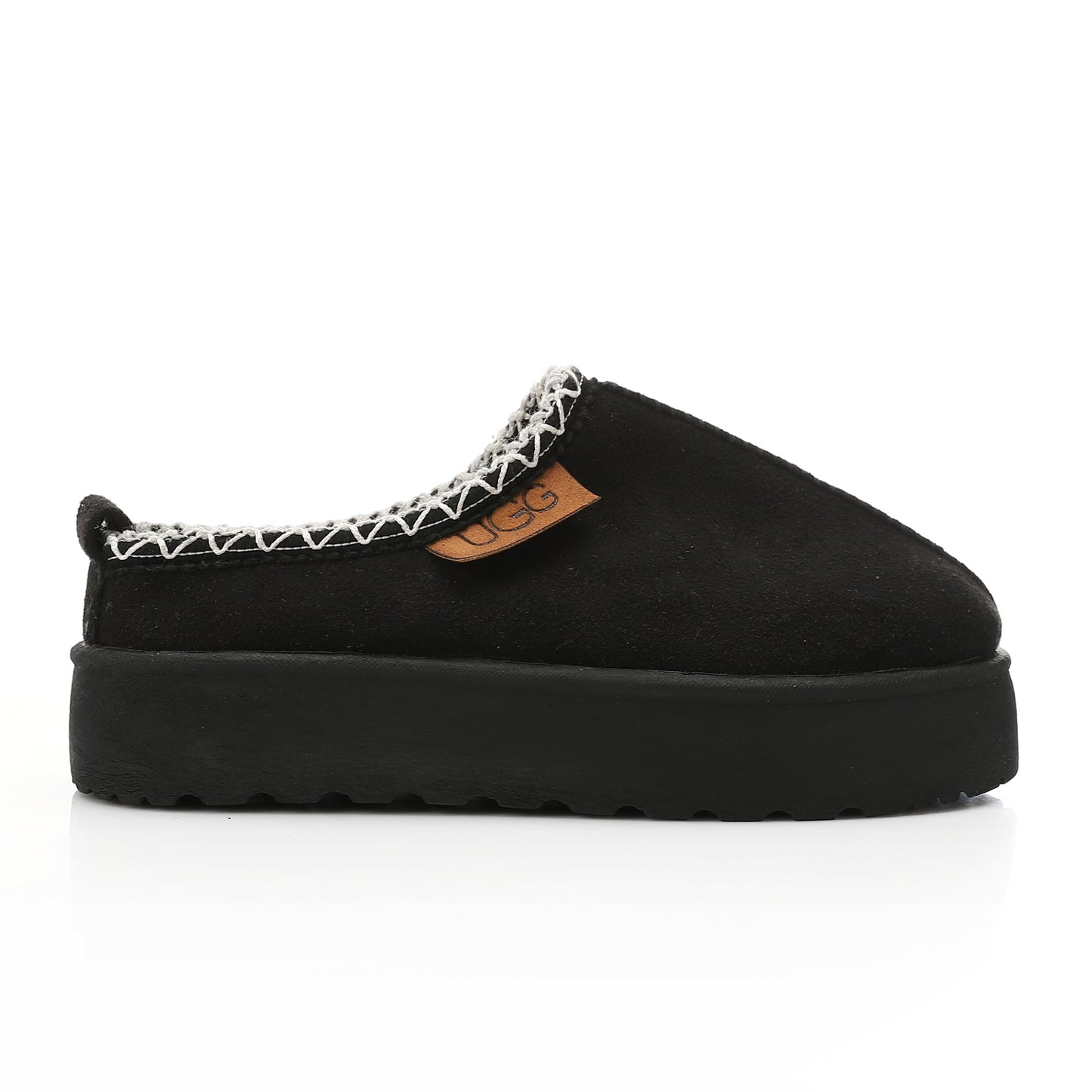 Platform Cozy Loafer Slipper - black