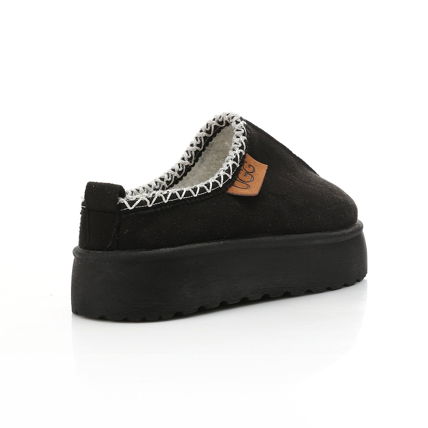 Platform Cozy Loafer Slipper - black
