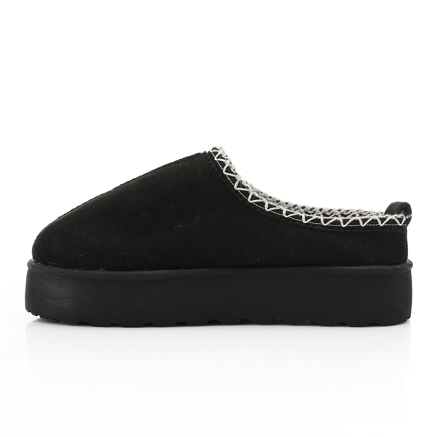 Platform Cozy Loafer Slipper - black