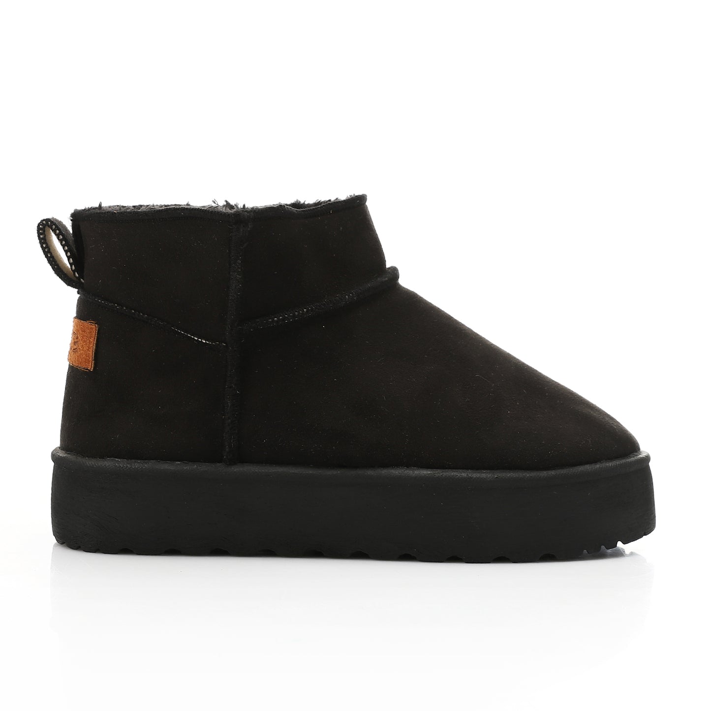 Suede Mini Ankle Boot -black