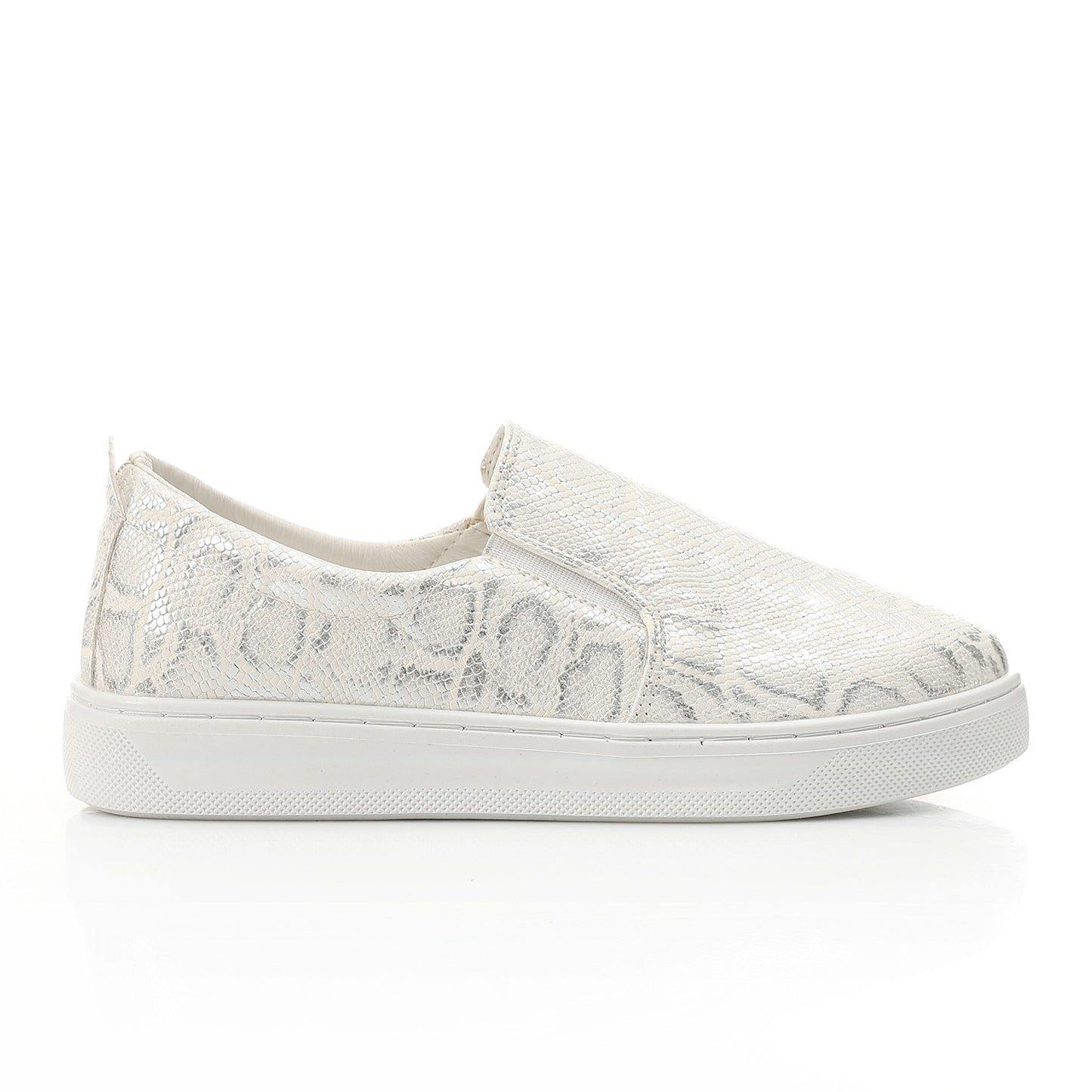Reptile Texture Comfort Slip-On-white