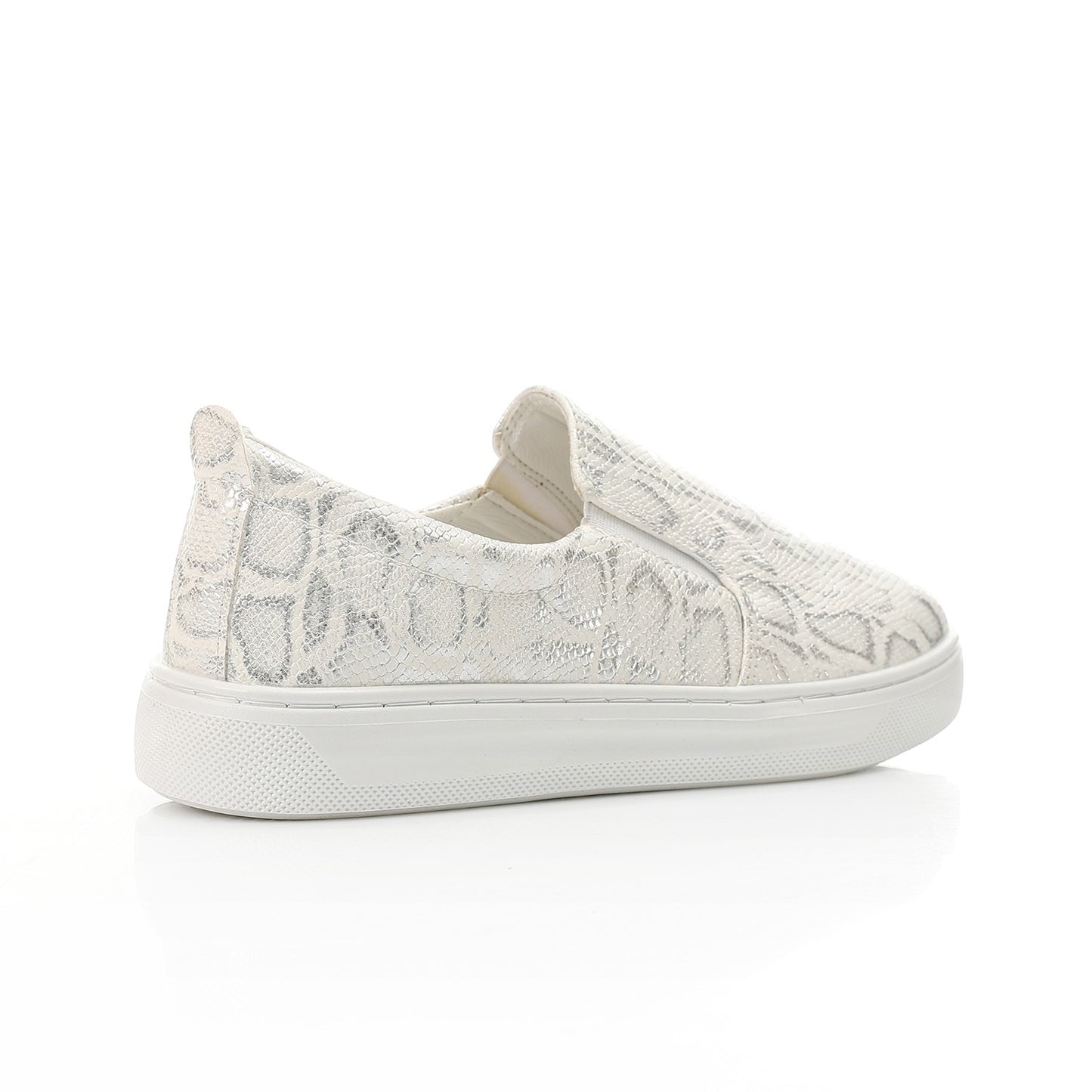 Reptile Texture Comfort Slip-On-white