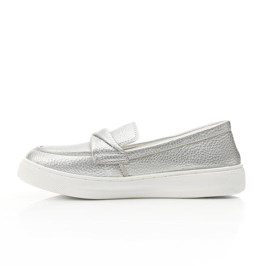 Pebbled Loafer-Sneaker-silver
