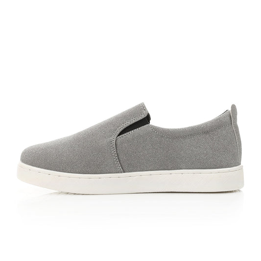 Glitter Canvas Slip-On Sneaker - Grey