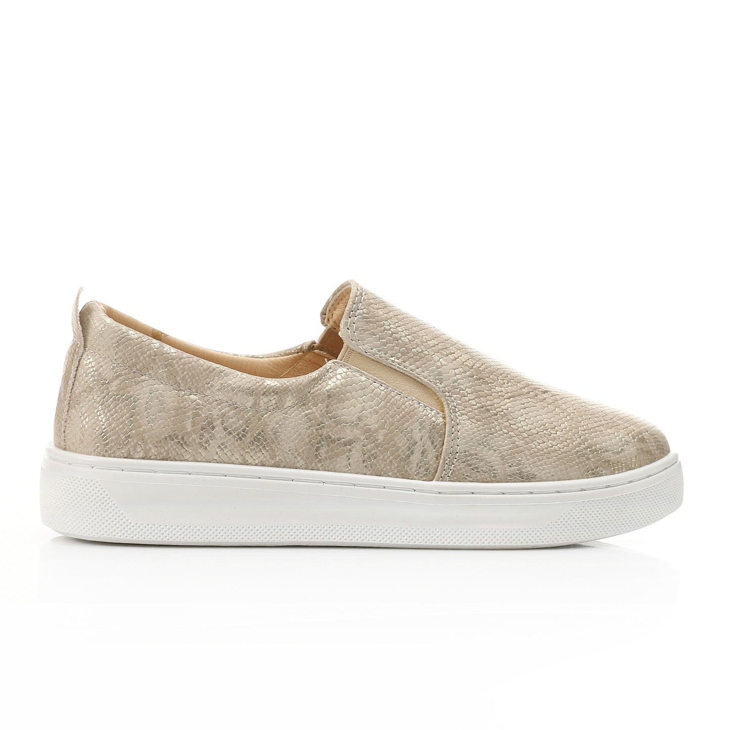 Reptile Texture Comfort Slip-On-Beige