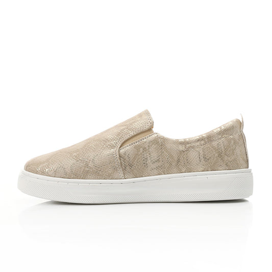 Reptile Texture Comfort Slip-On - Beige