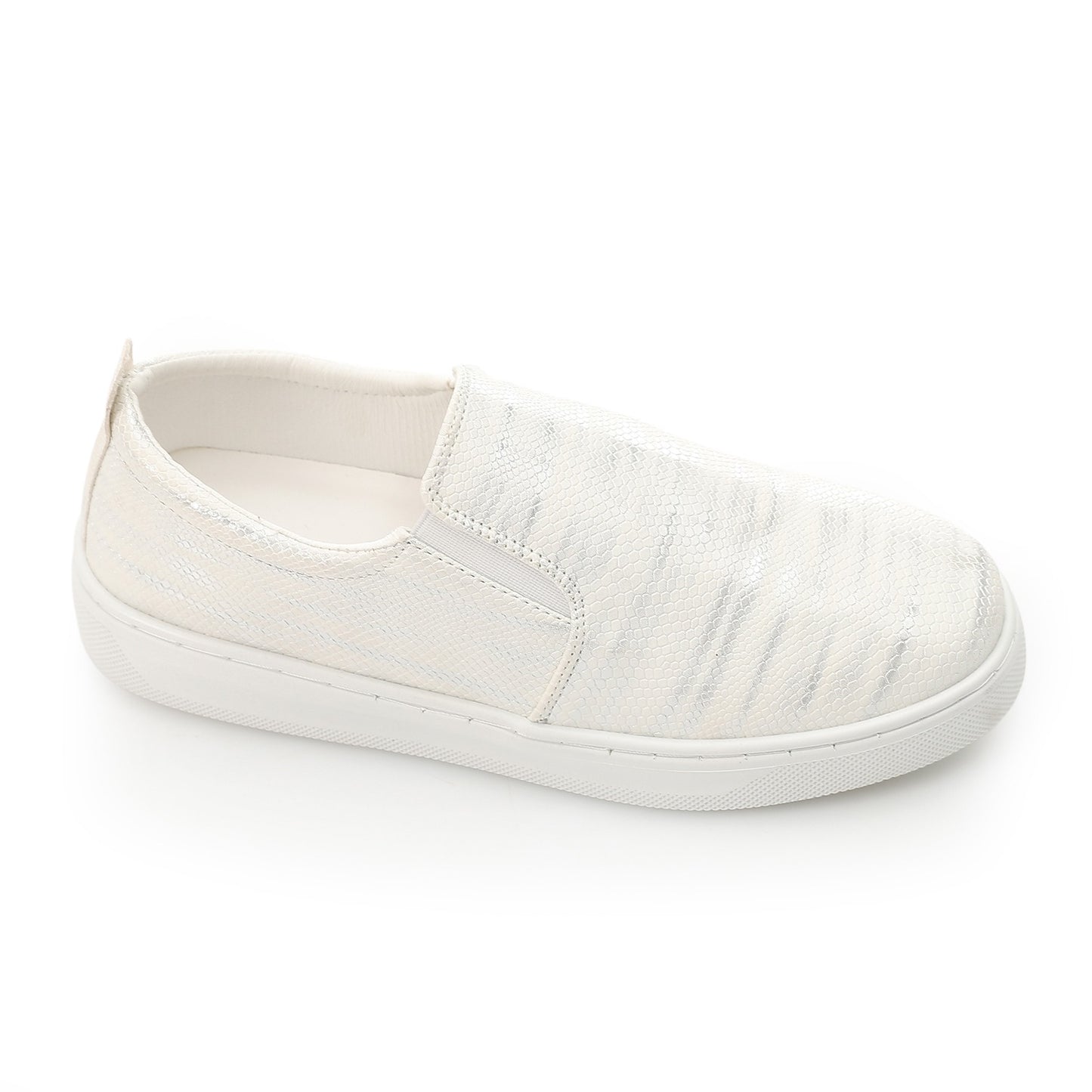 Metallic Python Stripe Sneaker-white