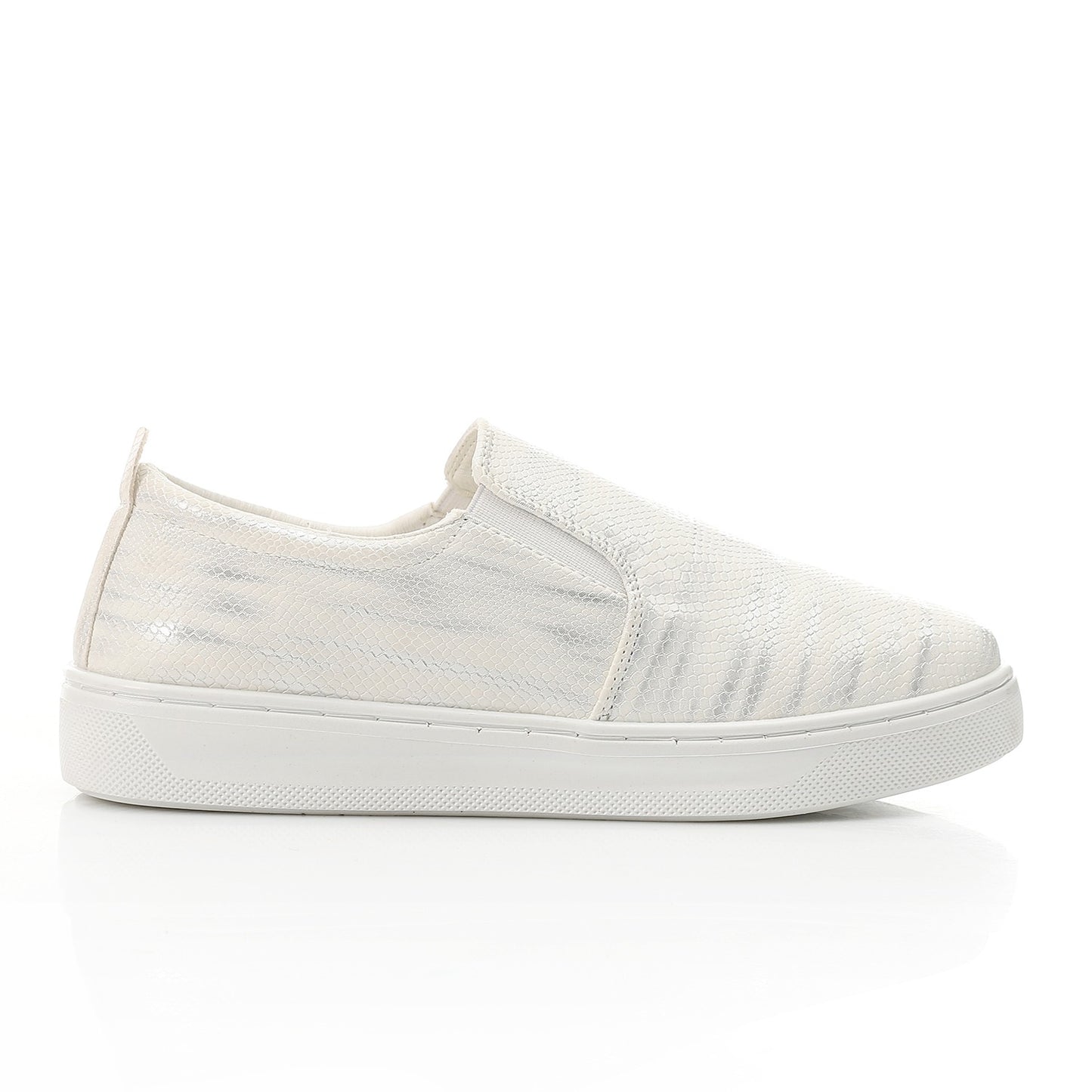 Metallic Python Stripe Sneaker-white