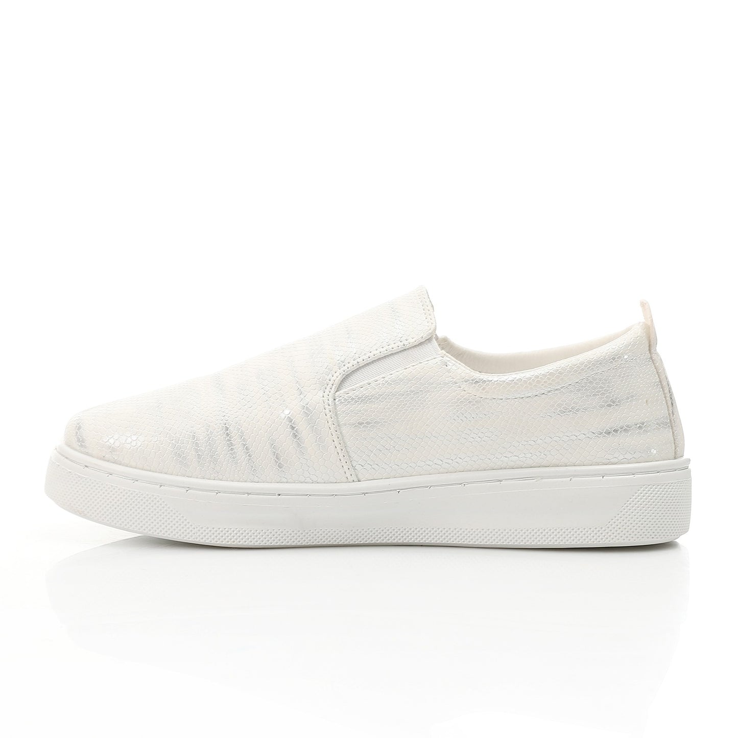 Metallic Python Stripe Sneaker-white