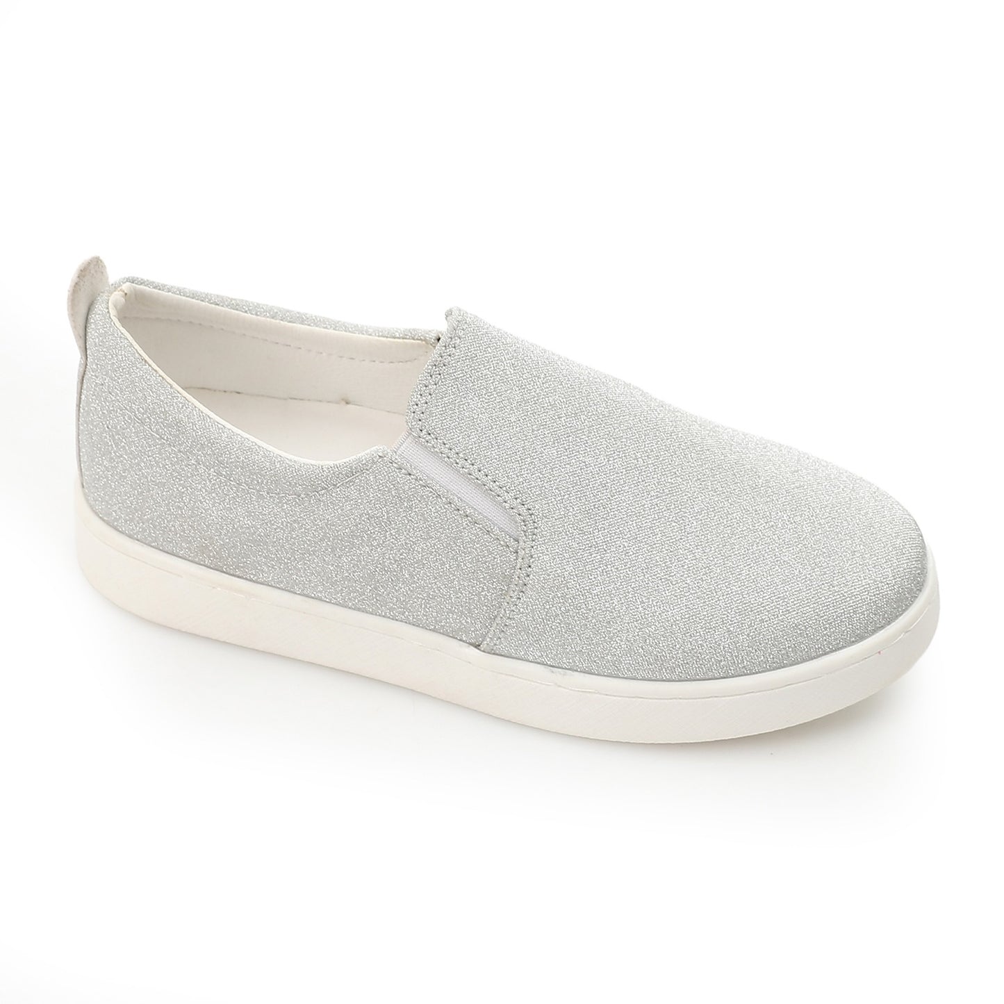 Glitter Canvas Slip-On Sneaker-light grey