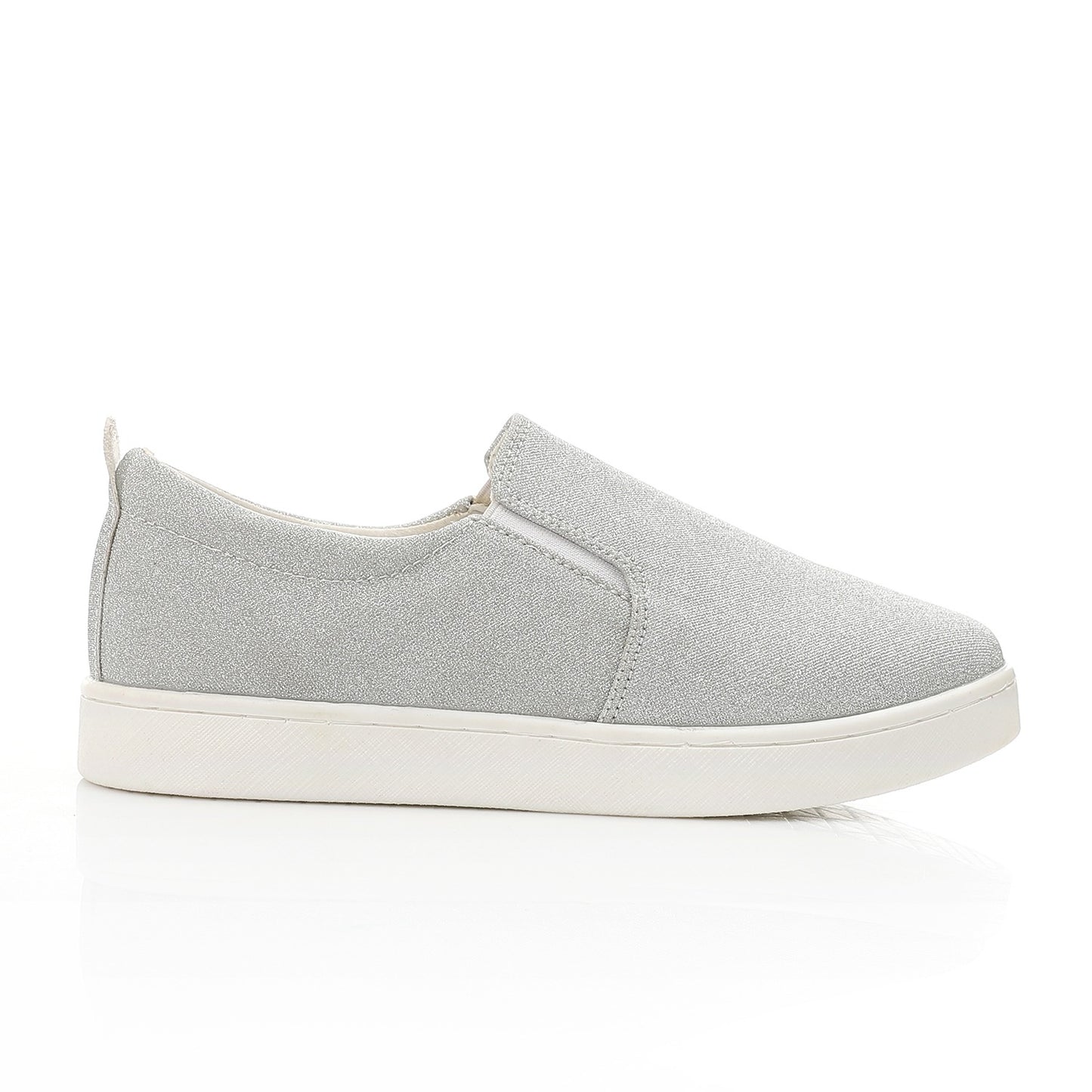 Glitter Canvas Slip-On Sneaker-light grey