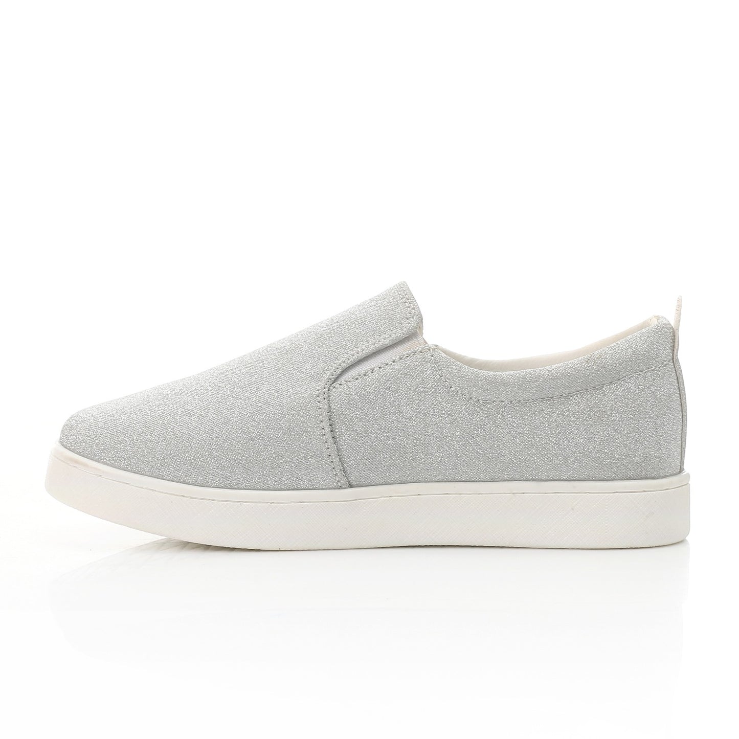 Glitter Canvas Slip-On Sneaker-light grey