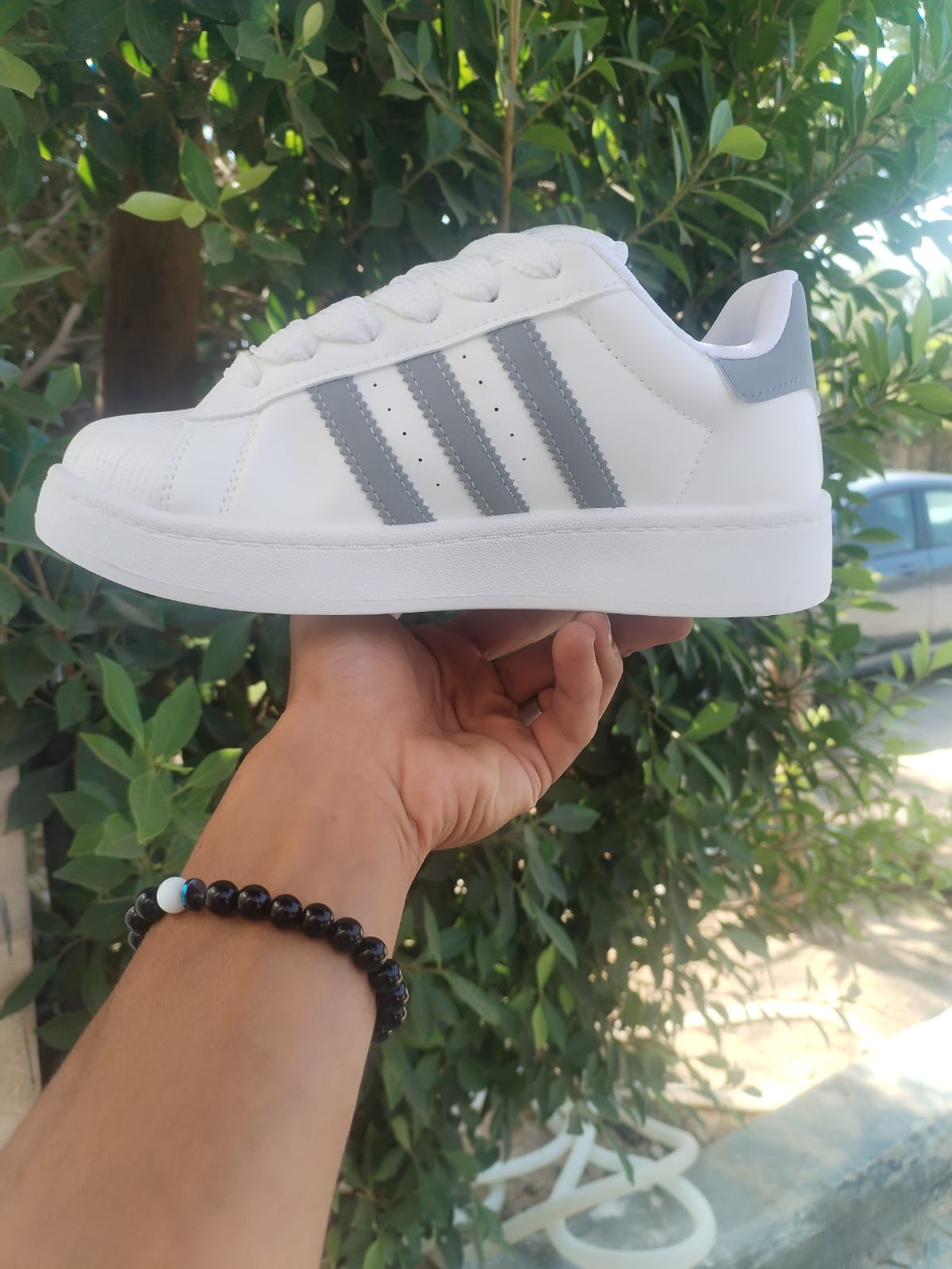 Super star shoes grey x white
