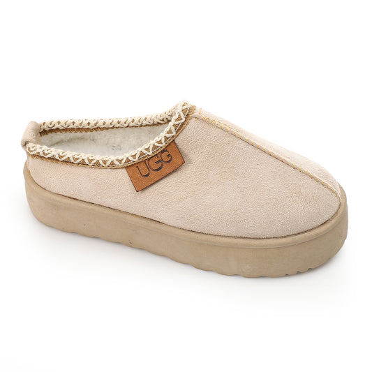 Platform Cozy Loafer Slipper - beige