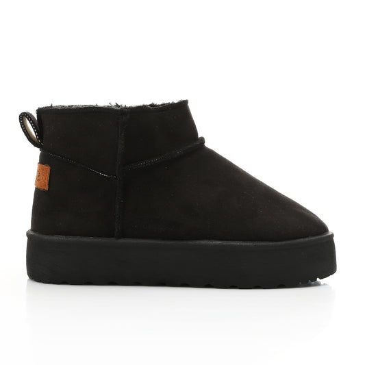 Suede Mini Ankle Boot -black