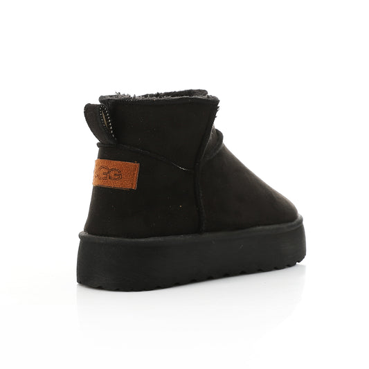 Suede Mini Ankle Boot -black
