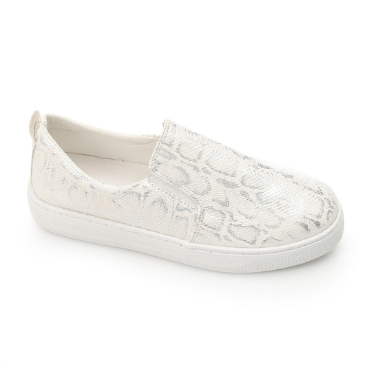 Reptile Texture Comfort Slip-On-white