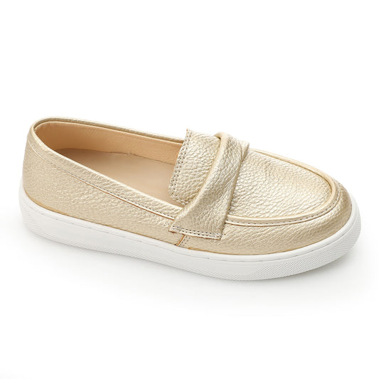 Pebbled Loafer-Sneaker-gold
