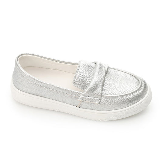 Pebbled Loafer-Sneaker-silver