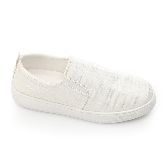 Metallic Python Stripe Sneaker-white