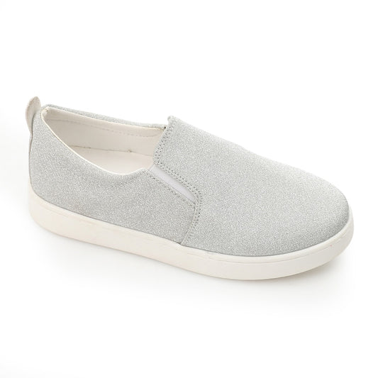 Glitter Canvas Slip-On Sneaker-light grey