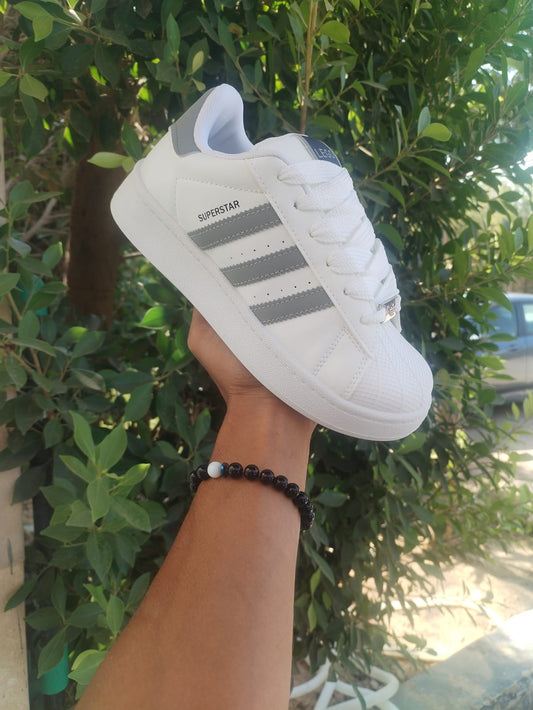 Super star shoes grey x white